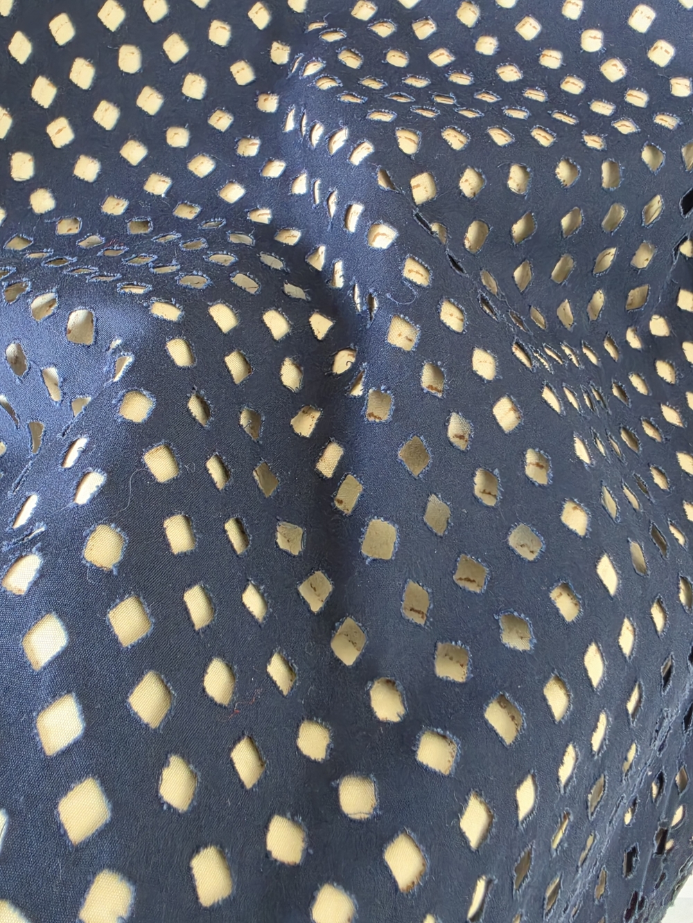 Prada Navy A-Line Skirt with Cream Dot Pattern - Picture 3 of 9
